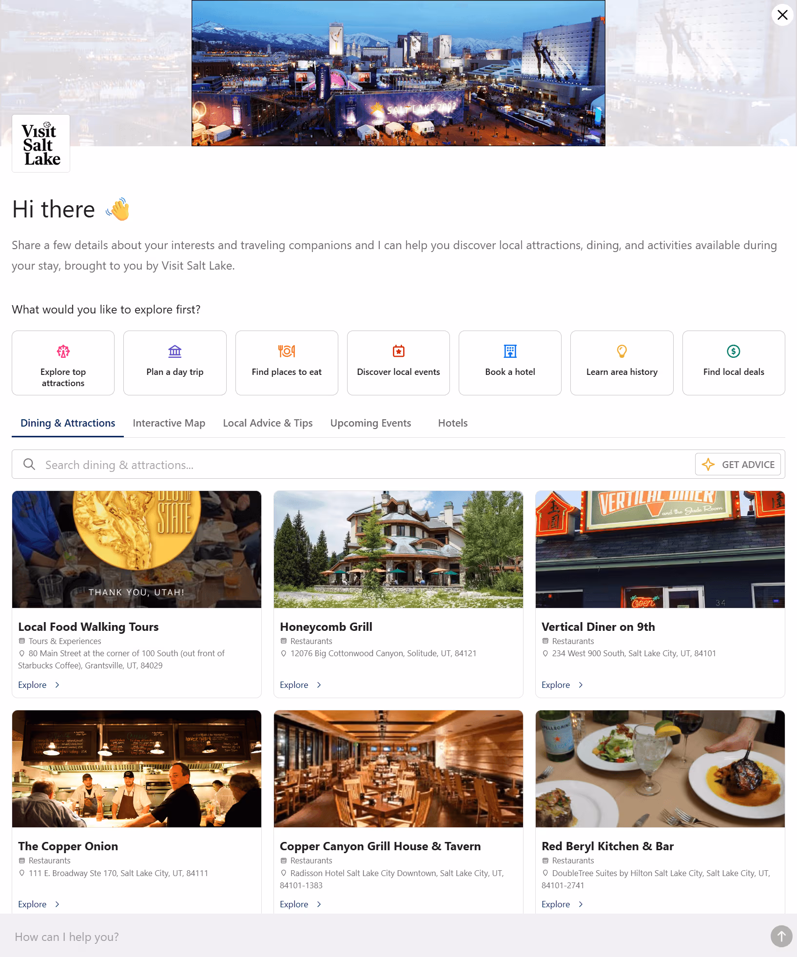 Curated content discovery — Visit Salt Lake