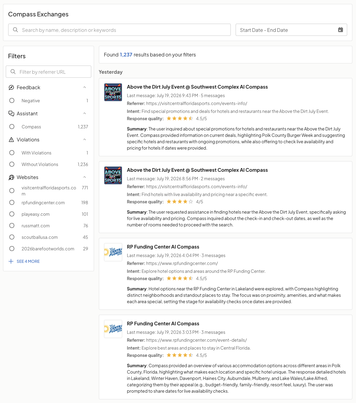 Conversation Reader dashboard