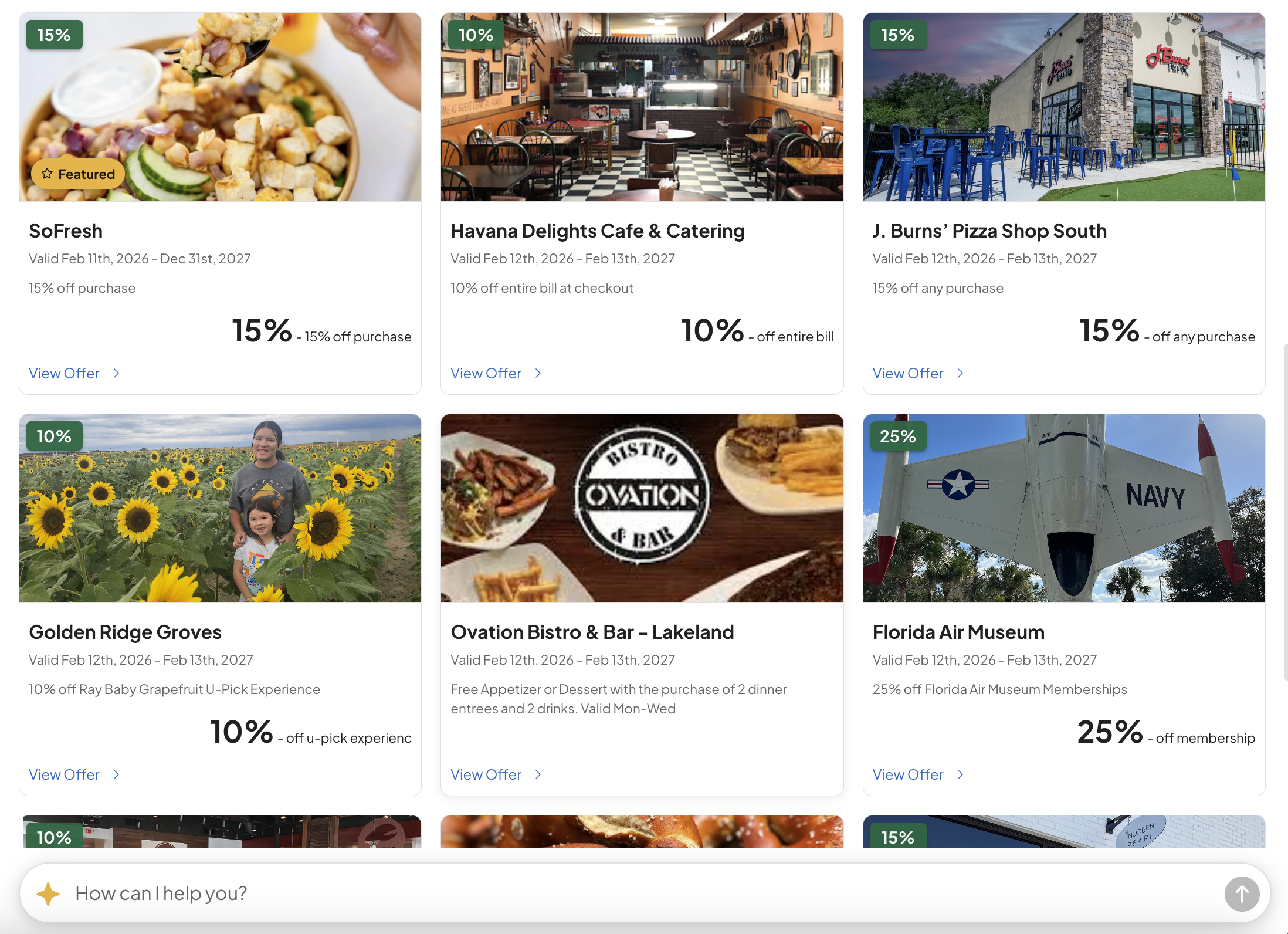 Curated local recommendations screenshot