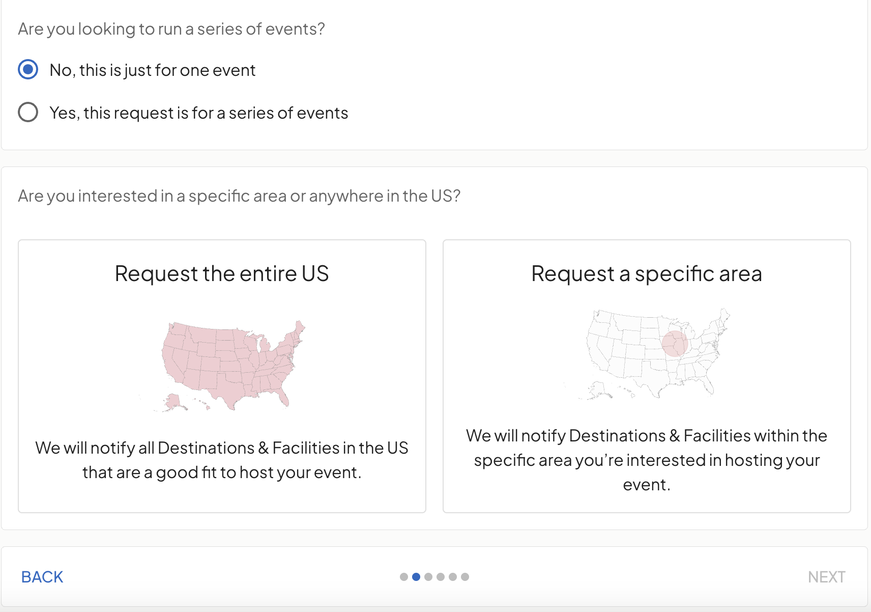 RFP matchmaking flow screenshot