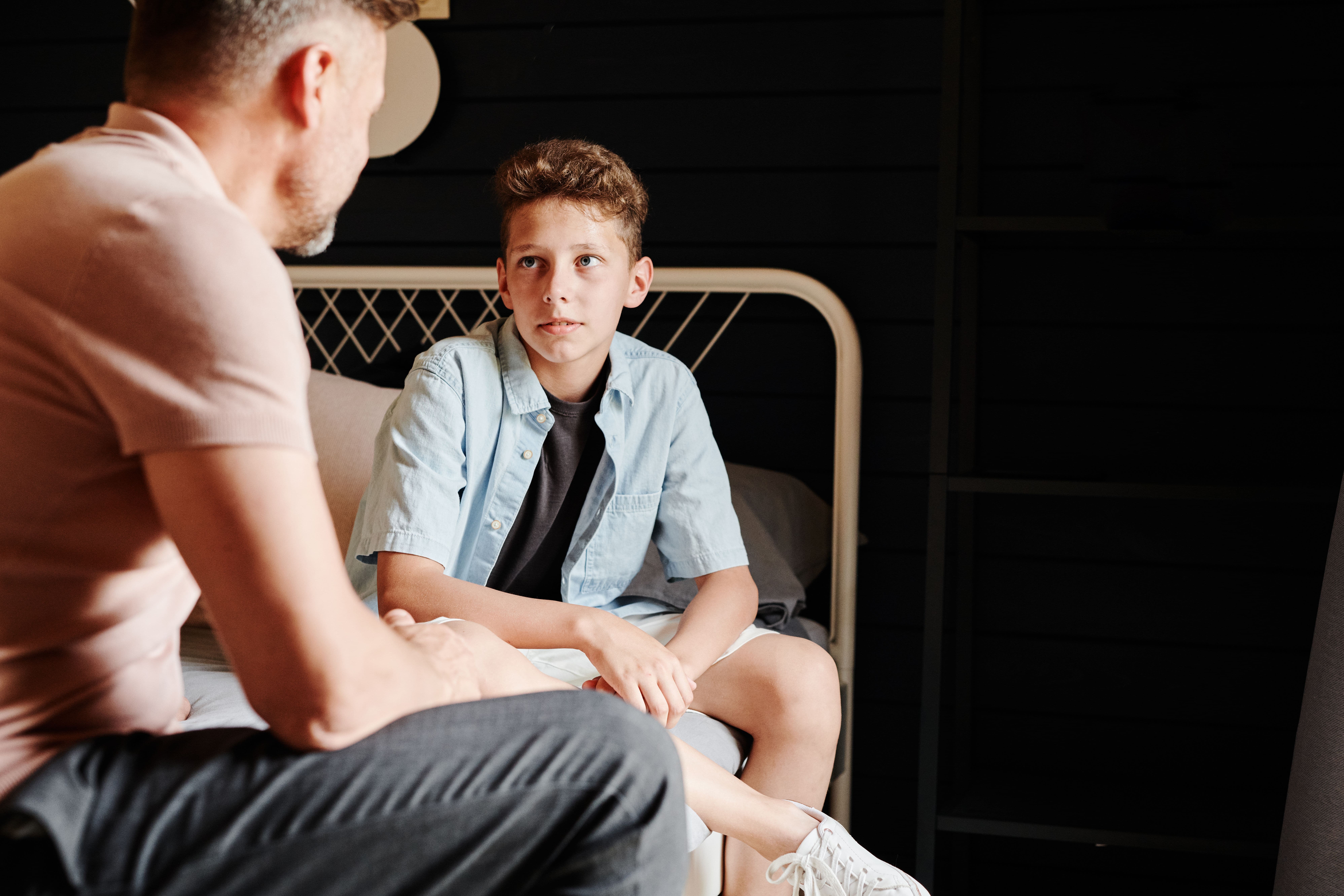 A parent talking to his son about divorce