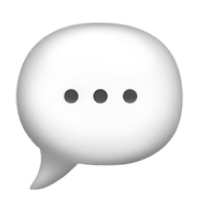 White speech bubble with three black dots indicating a message is being typed.
