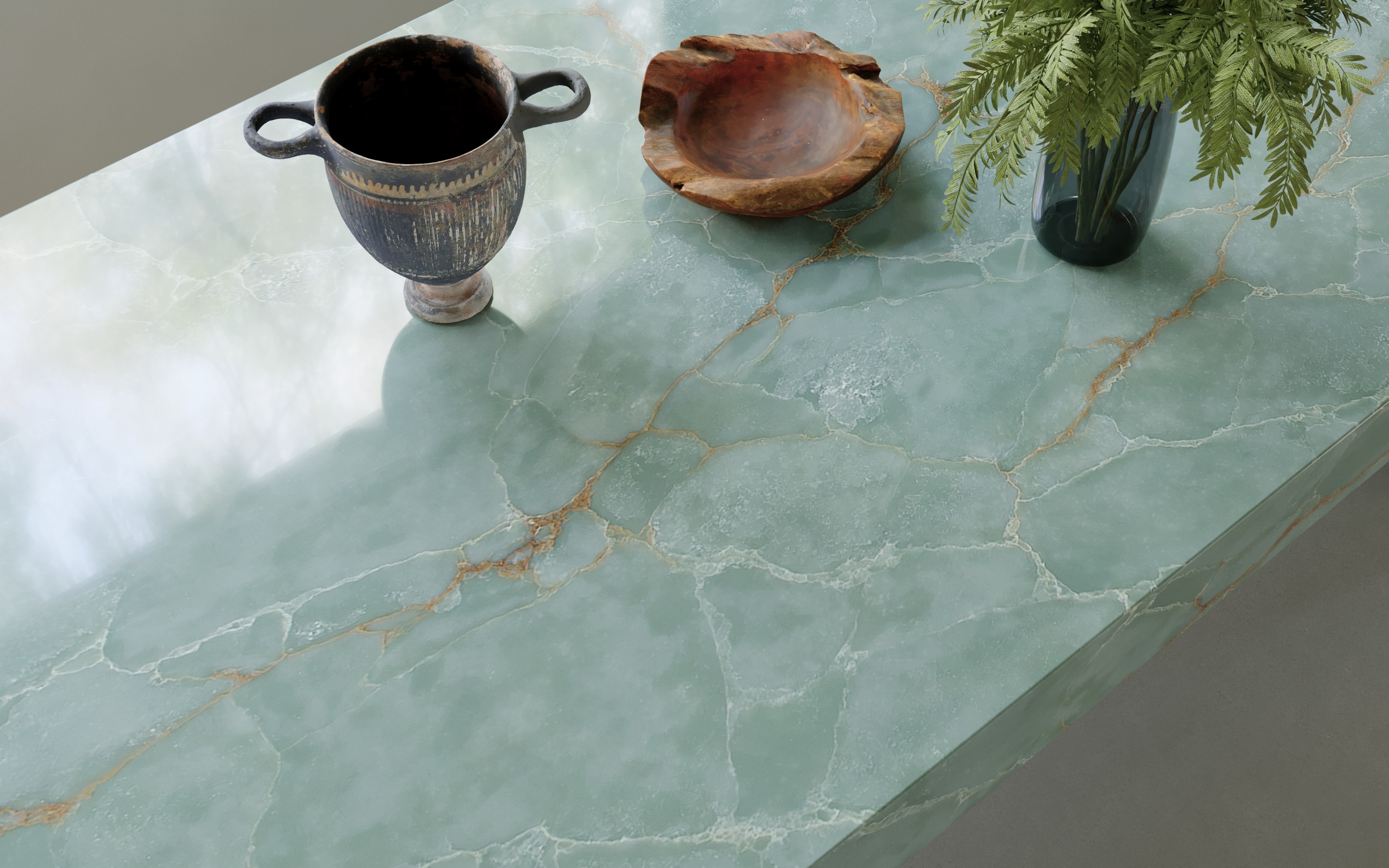 Vibrant natural stone slab from Stonelist's Color Collection