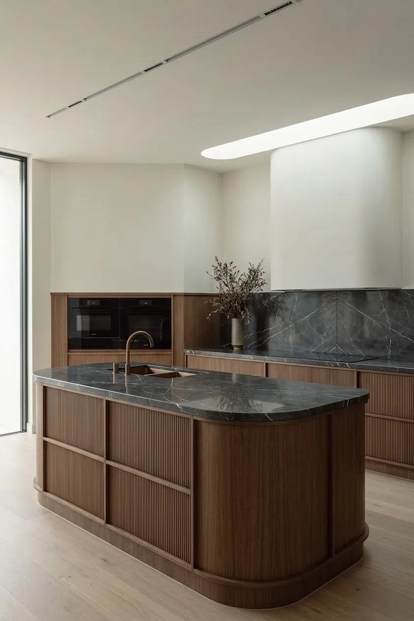 Colorful stone-clad interior space featuring bold natural patterns