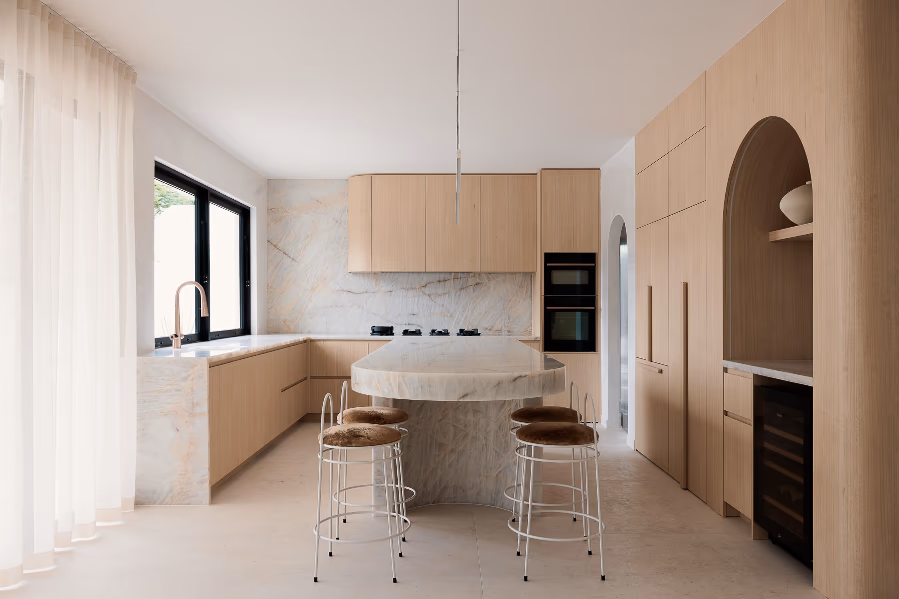 Backlit stone feature in The Solstice Project by Kate Anderson Design