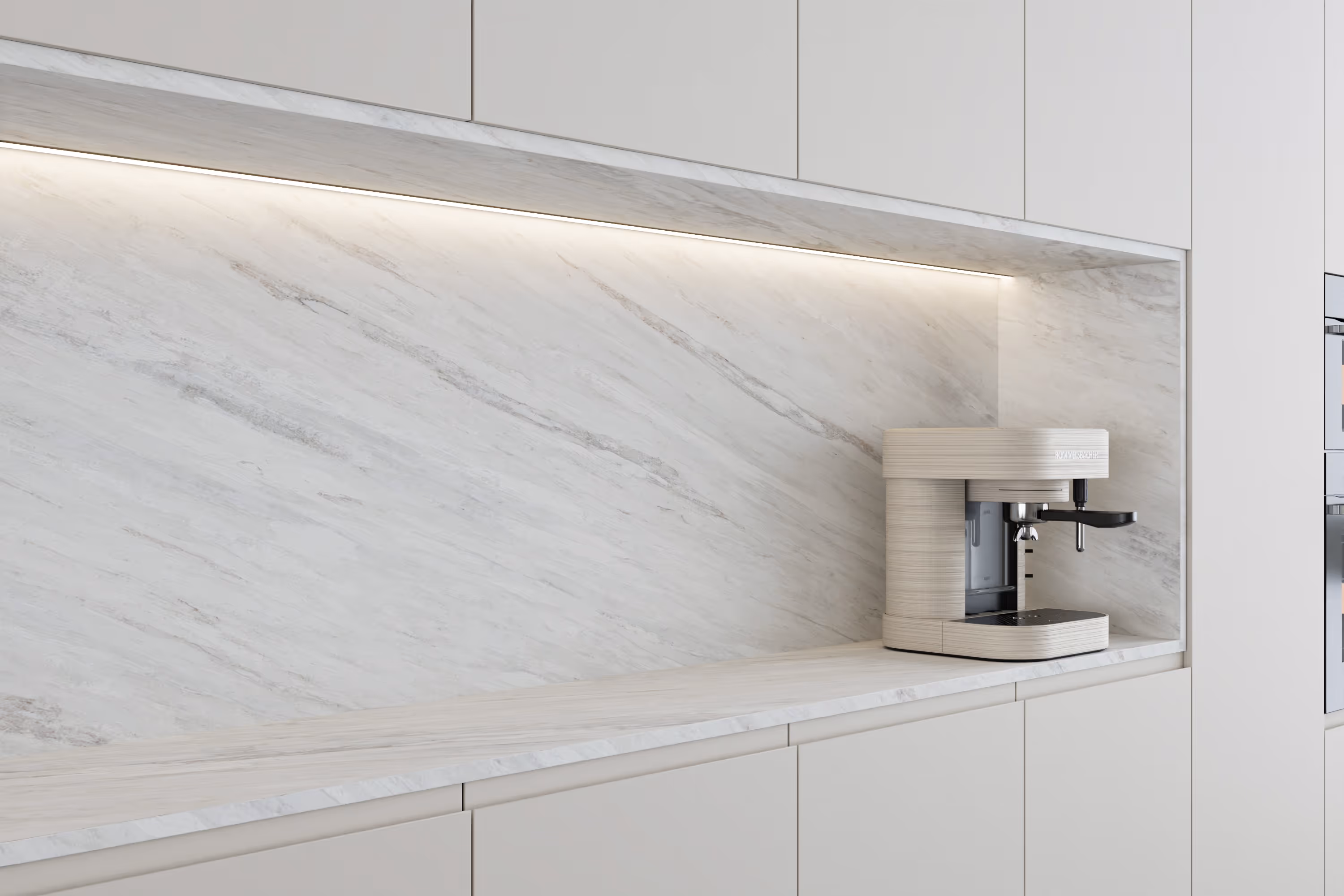 Classic white and grey stone slab from Stonelist's Timeless Collection