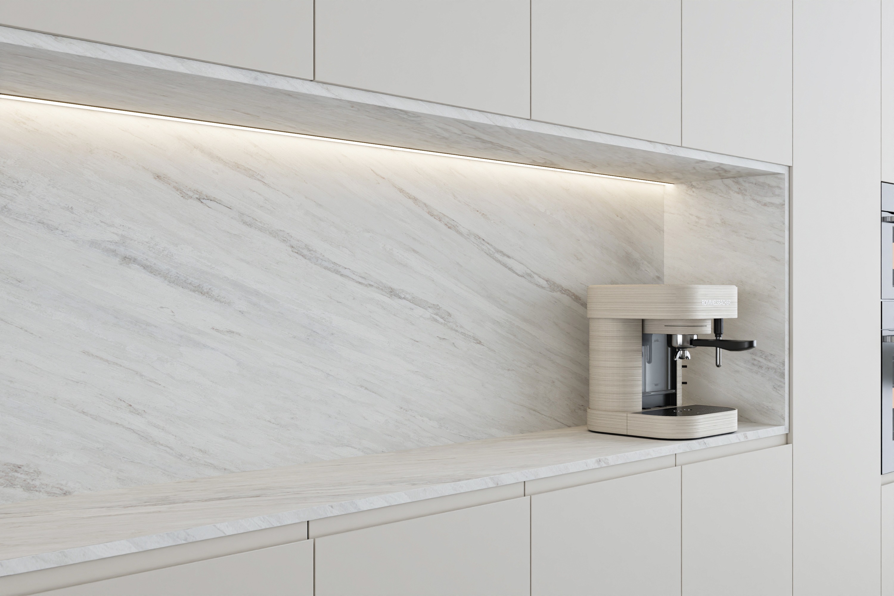 Classic white and grey stone slab from Stonelist's Timeless Collection