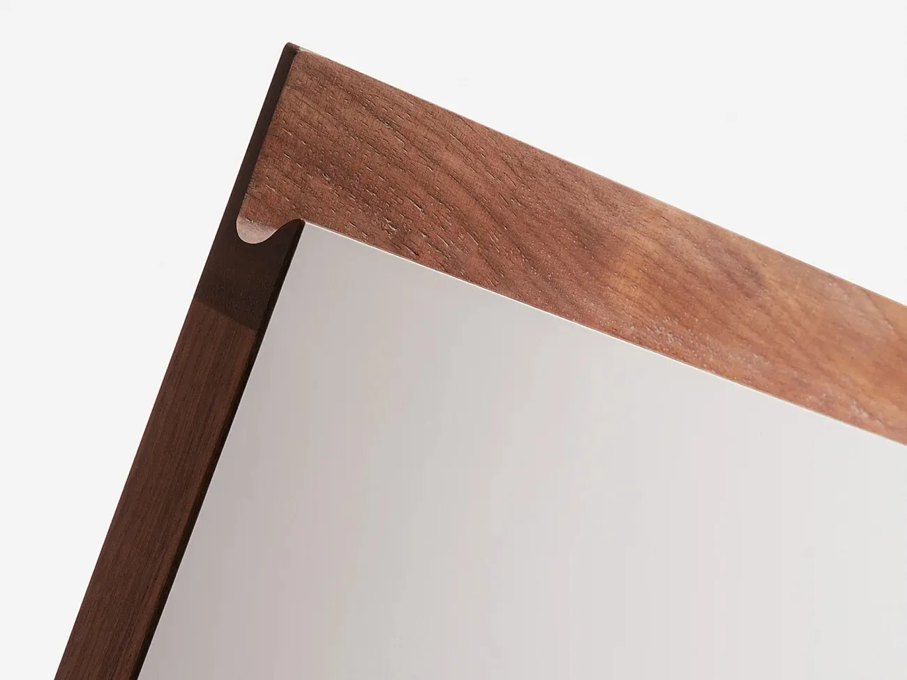 Holte J-pull cabinet handle in brushed steel