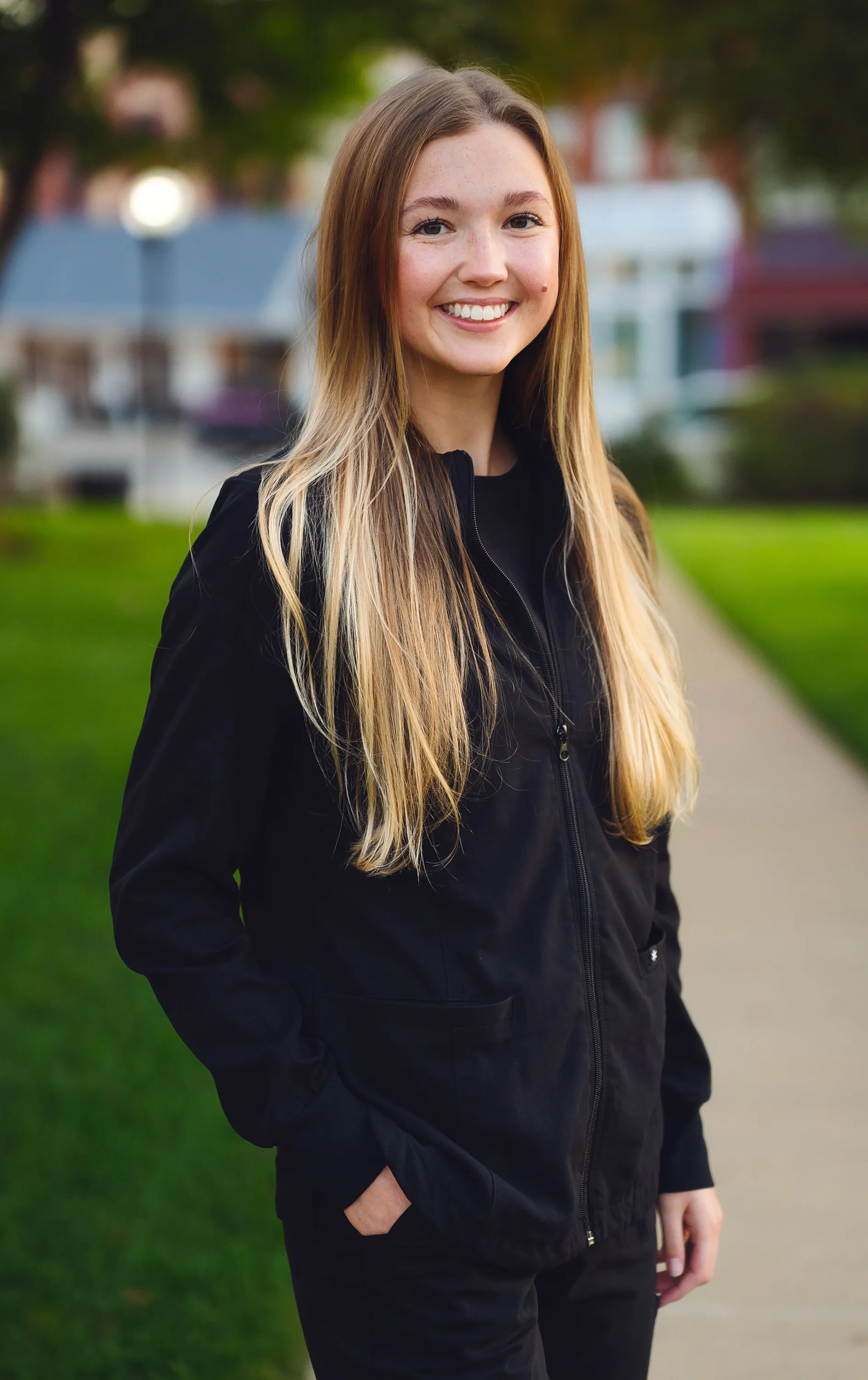 Portrait of Tristin Frame standing outdoors in Harlan
