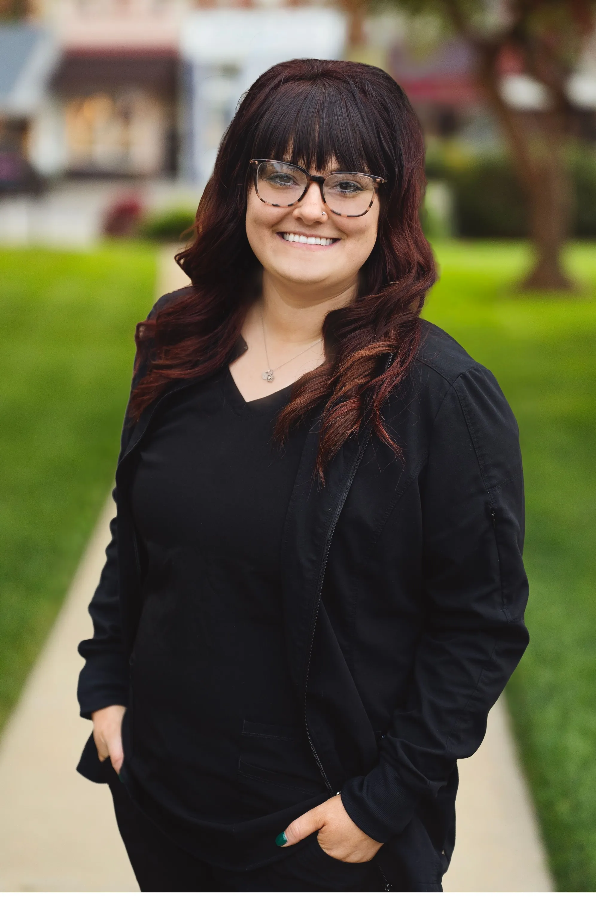 Portrait of Nichole Fromm standing outdoors in Harlan