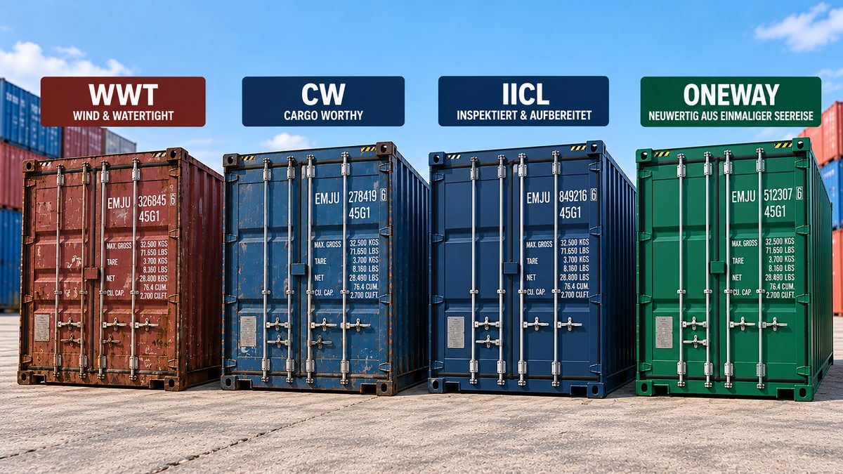 Zustandsklassen erklärt: CW, WWT, IICL – was Sie beim Containerkauf wissen sollten