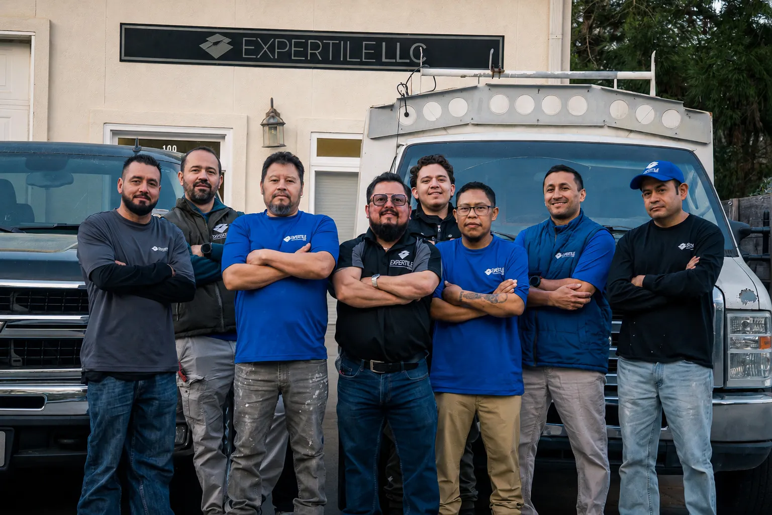 The Expertile crew outside the shop in Peachtree City, Georgia