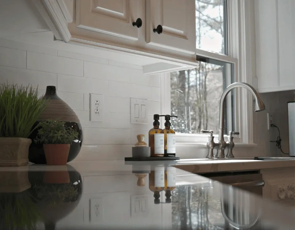 Kitchen renovation with a custom tile backsplash