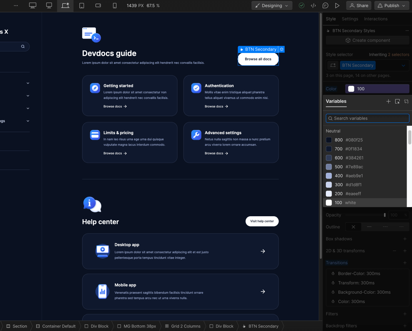 Color - Devdocs X Webflow Templa