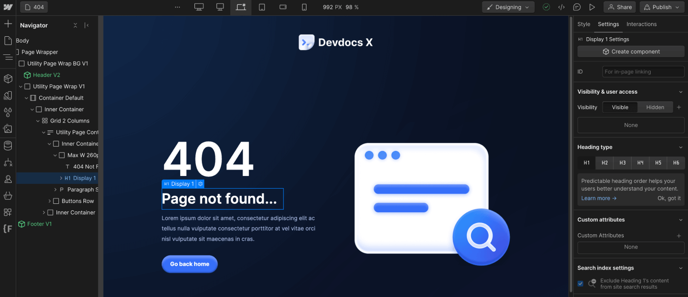 Static Content - Devdocs X Webflow Templa