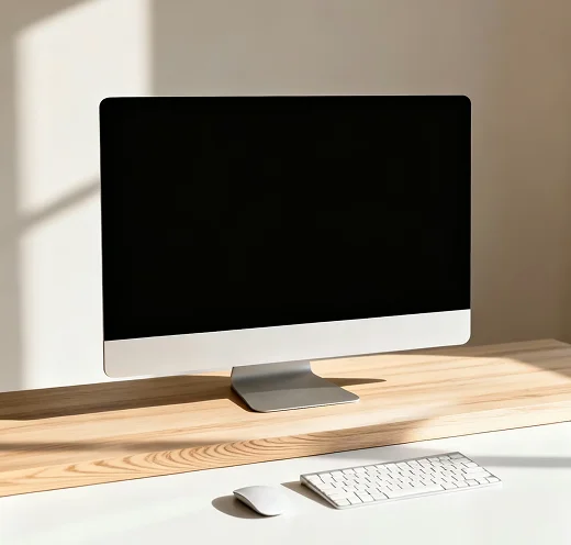 A computer monitor sitting on top of a desk.