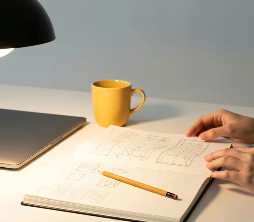 A person sitting at a desk writing on a piece of paper.