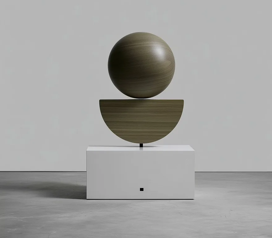 A large ball sitting on top of a white pedestal.