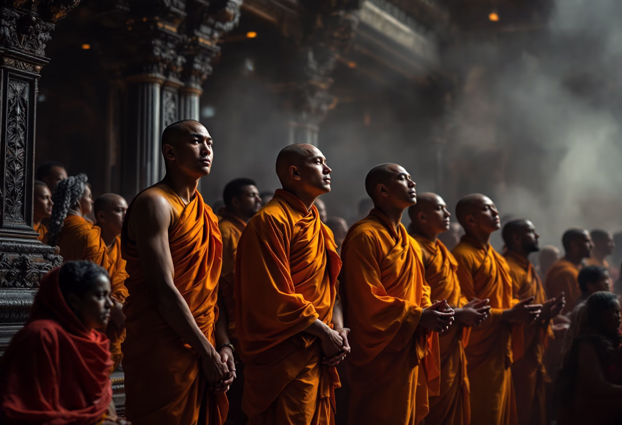 image of community celebration at a buddhist temple