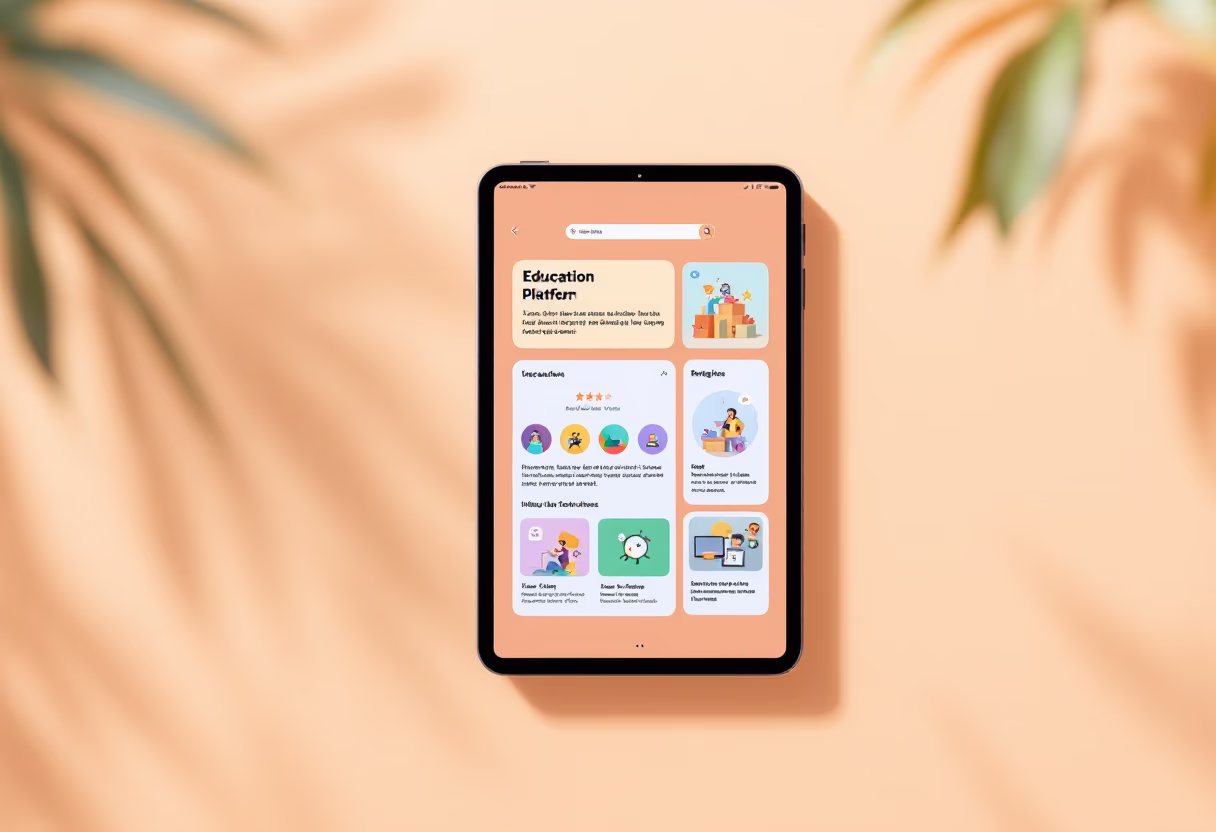 image of interactive lesson on tablet