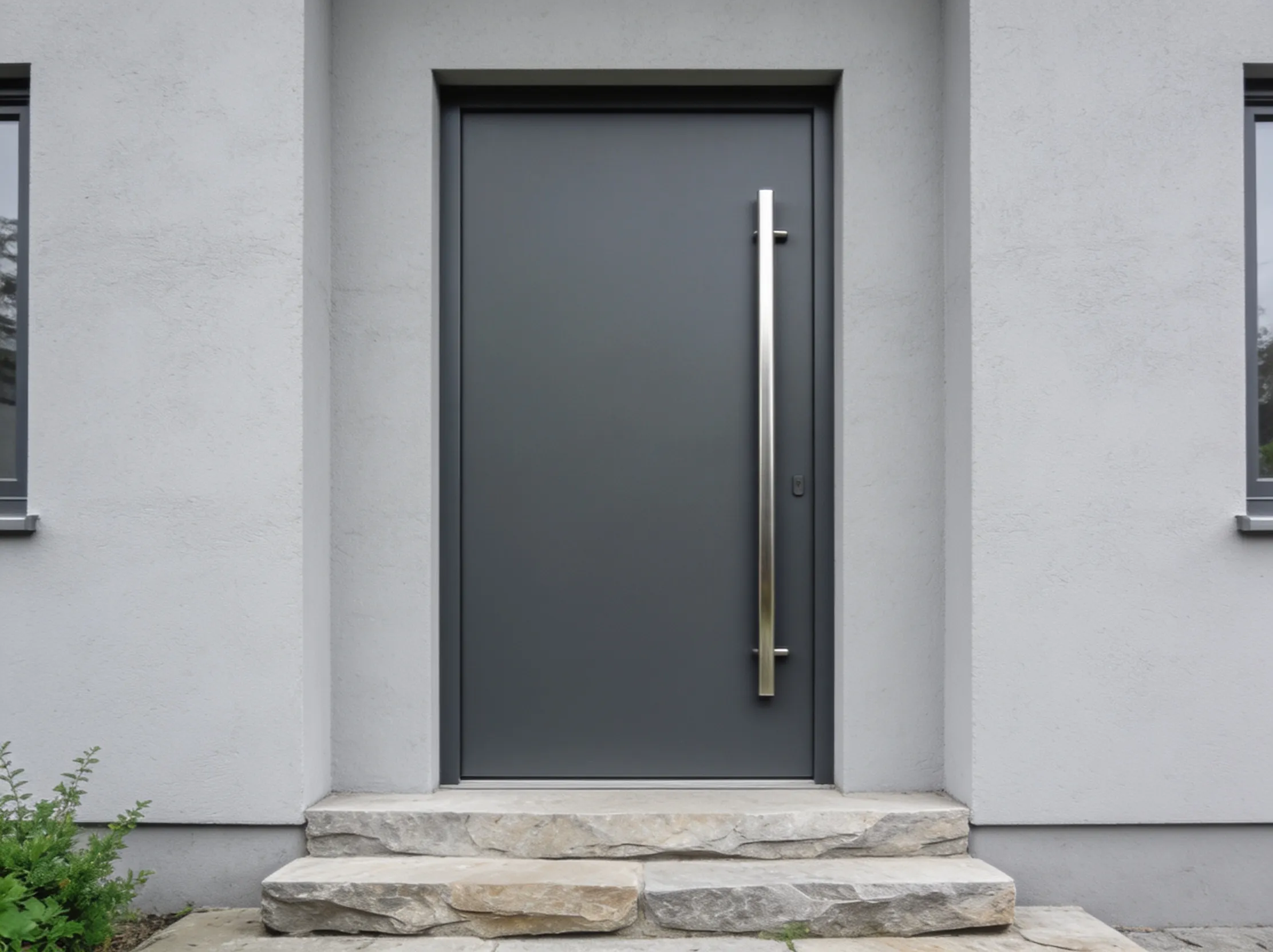 Haustür in Anthrazit, Muster Modern — flächenbündig