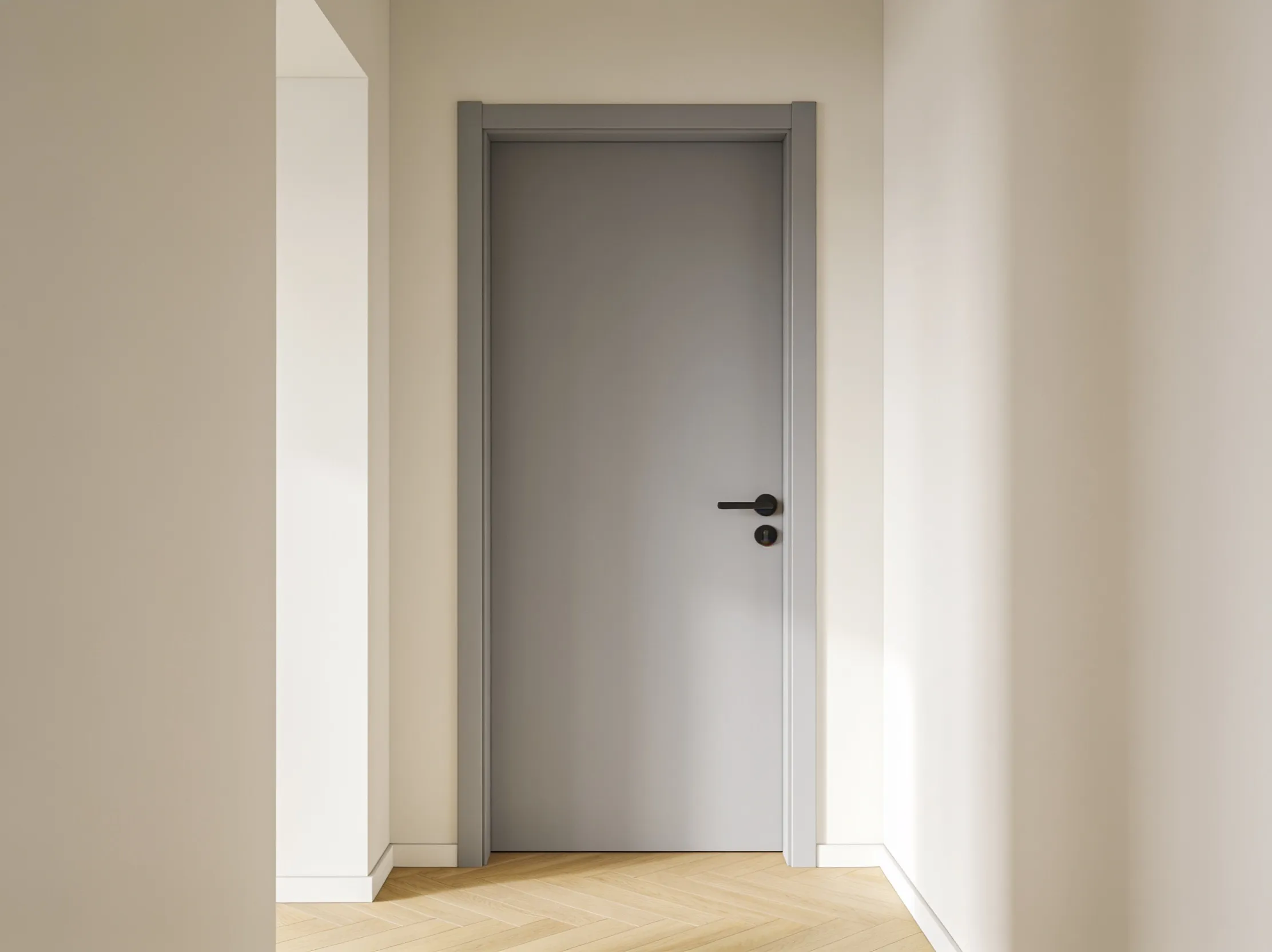 Innentür in Grau, Oberfläche Lack