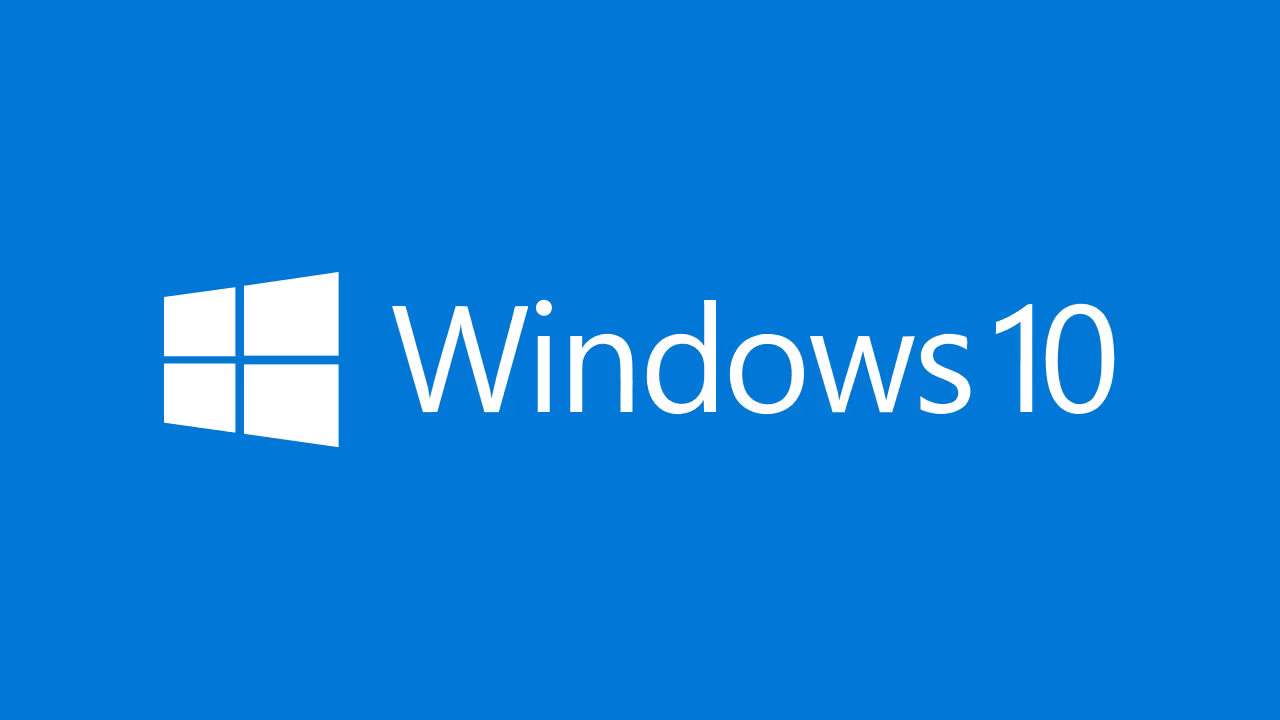 Windows 10 logo uz gaiši zilā fona