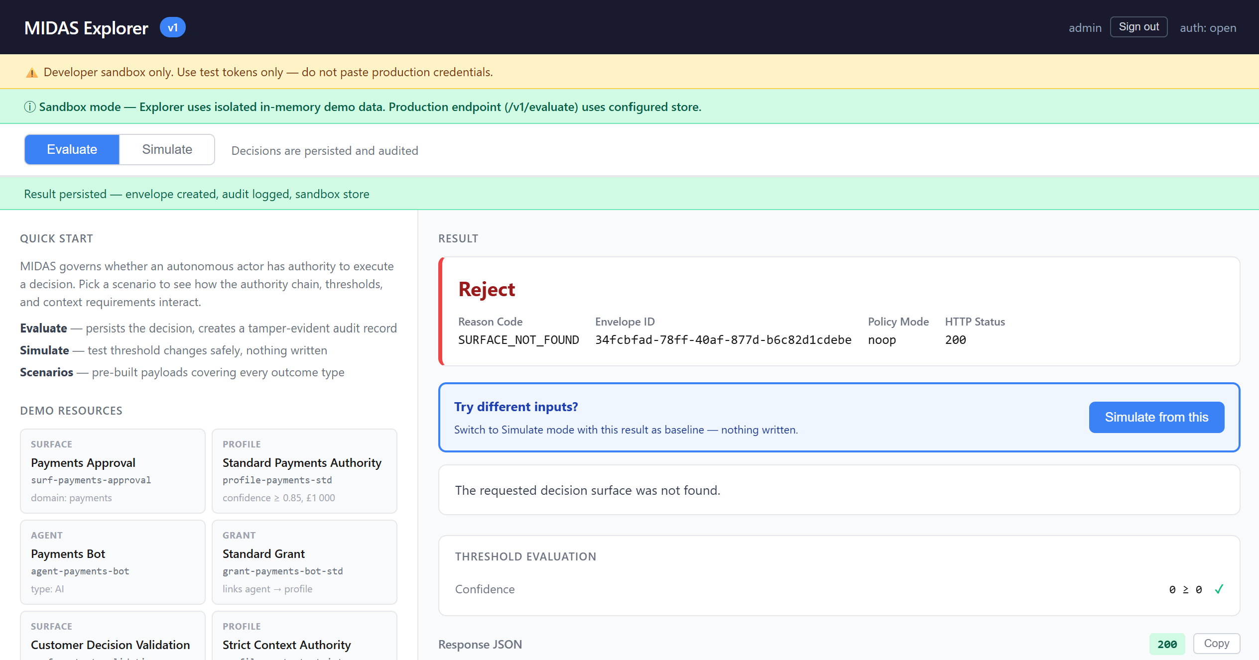 MIDAS Explorer: Understanding and Governing Autonomous Decisions