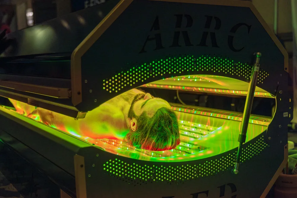 Immersive light and sound healing installation at the Biohacking Conference