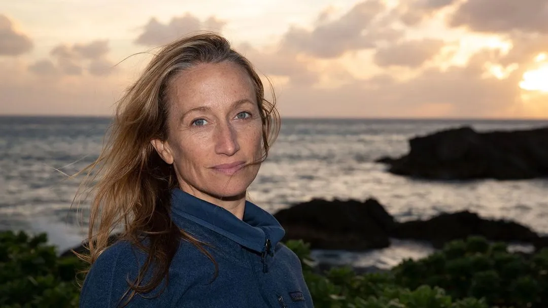 Portrait of Celine Cousteau standing by the ocean