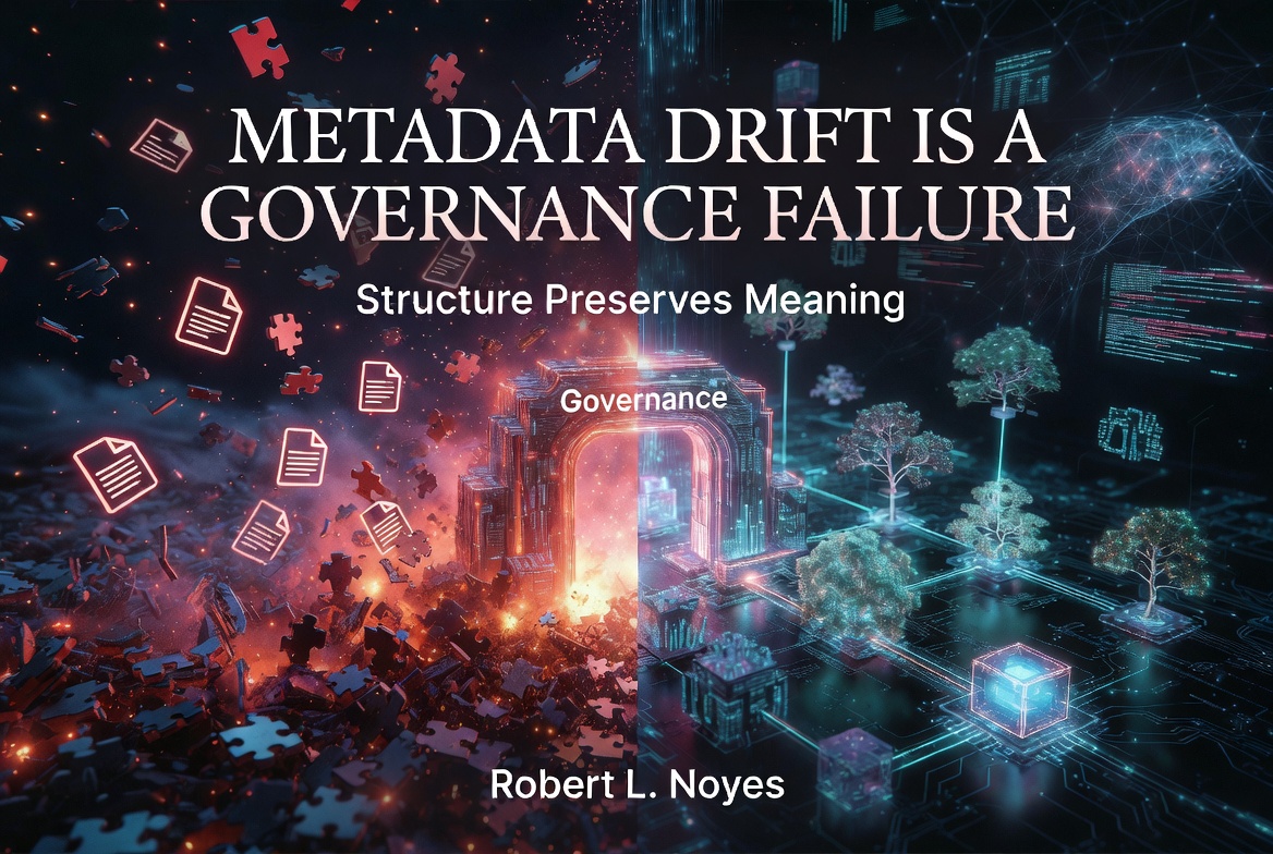 Metadata drift illustration representing how a generic administrative-leave category can erase the purpose needed to reconstruct federal workforce decisions and costs.