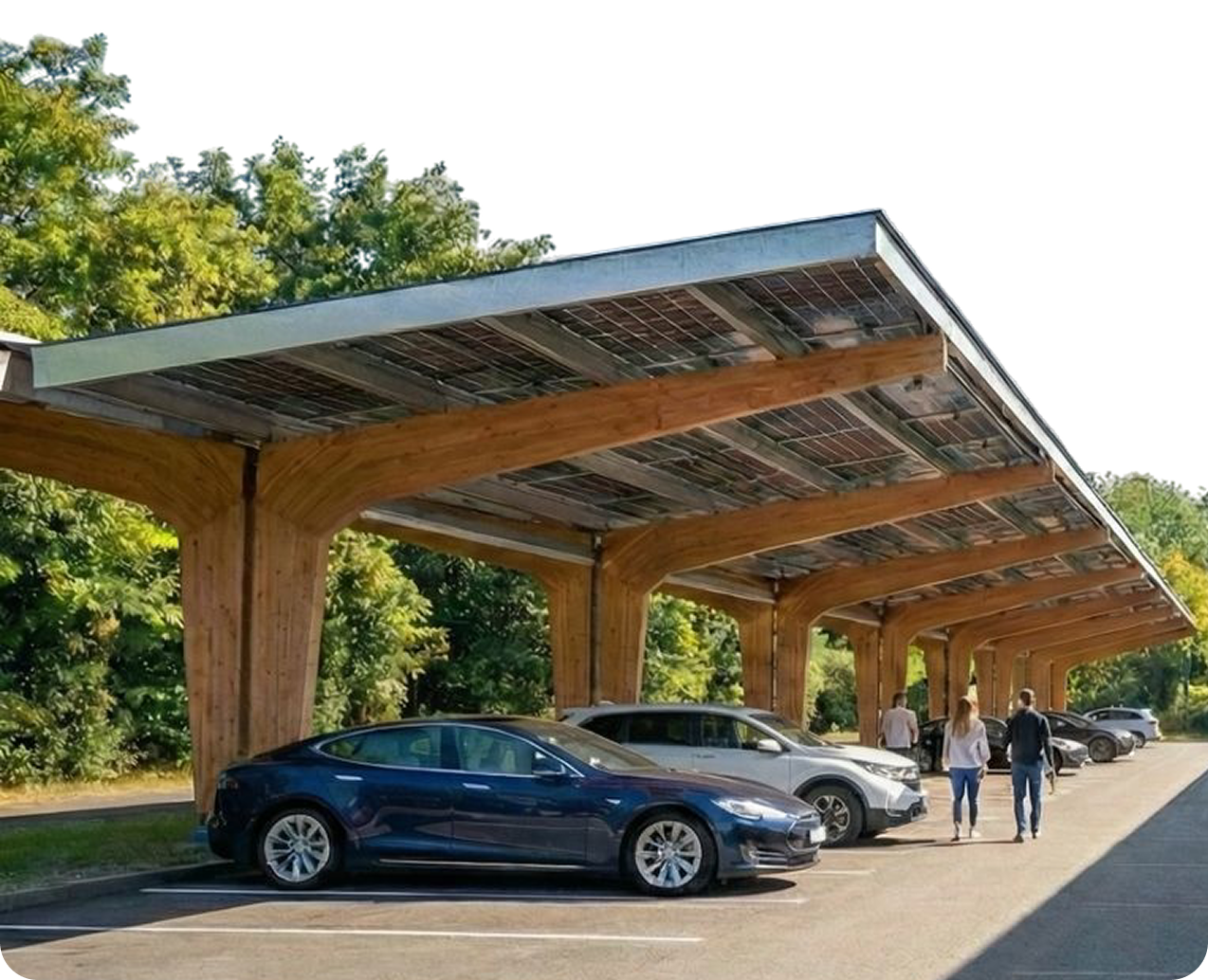 Transformeer parkeerterreinen tot energiehubs met zonne-overkappingen die duurzame energie opwekken, bescherming bieden en eenvoudig kunnen worden geïntegreerd met EV-laadinfrastructuur.