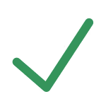 Green check mark icon symbolizing approval or correctness.