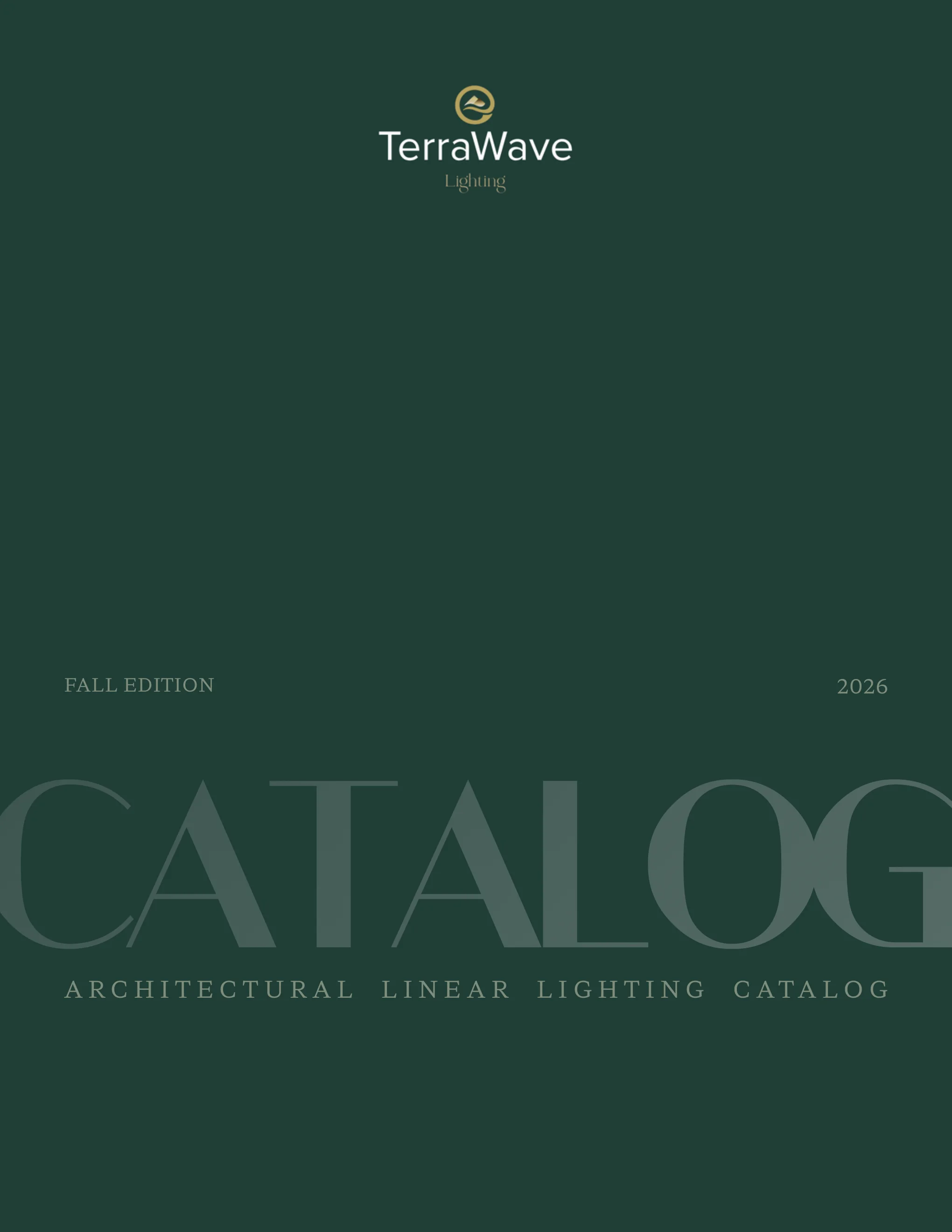 Cover of the TerraWave Architectural Linear Lighting Catalog, Fall 2026