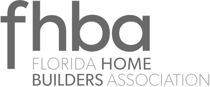 Logo of Florida Home Builders Association with stylized 'fhba' initials above the full name.
