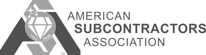 American Subcontractors Association logo with a stylized diamond and text.