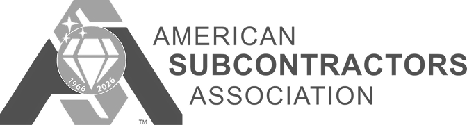 American Subcontractors Association logo with a stylized diamond and text.