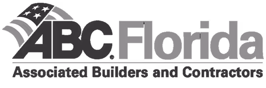 ABC Florida logo with American flag design and text Associated Builders and Contractors.