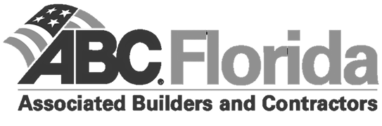 ABC Florida logo with American flag design and text Associated Builders and Contractors.