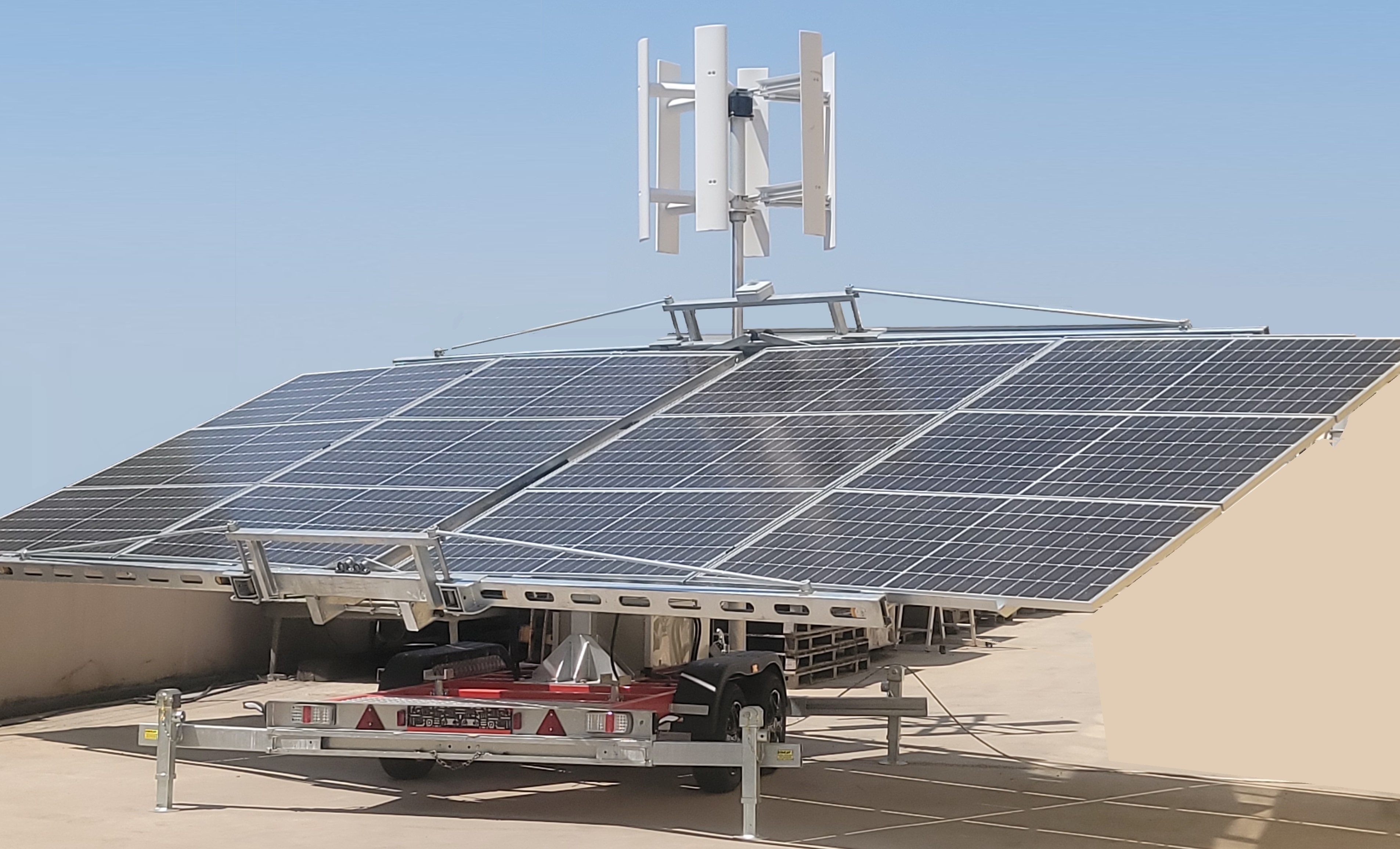 Mobile Hybrid Energy Station with solar and wind power