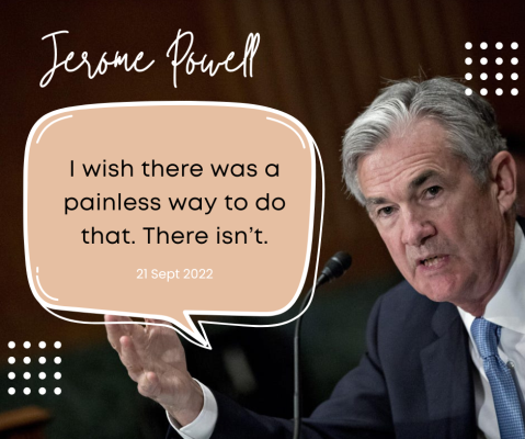 Jerome Powell "I wish there was a painless way to do that. There isn't"