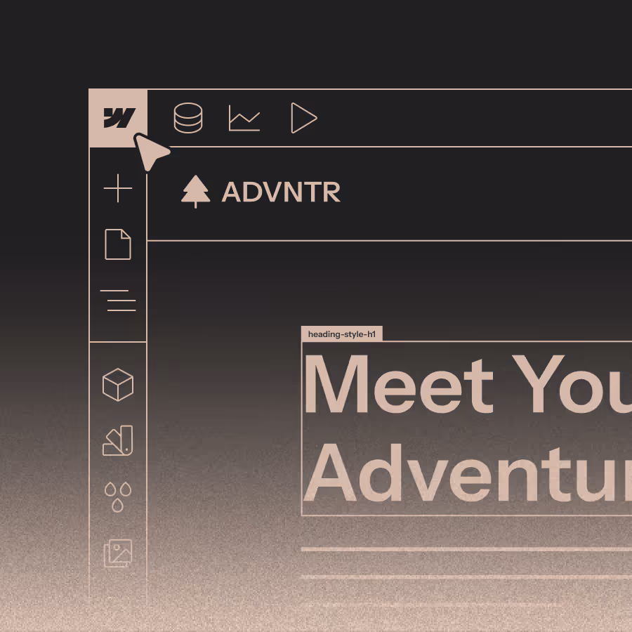 User interface of a design tool with side menu icons and heading text 'Meet Your Adventure'.