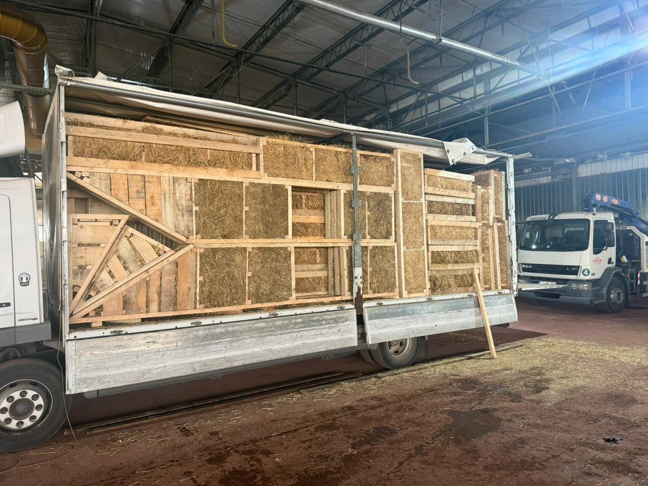 Disassembled and loaded for the move to its permanent site