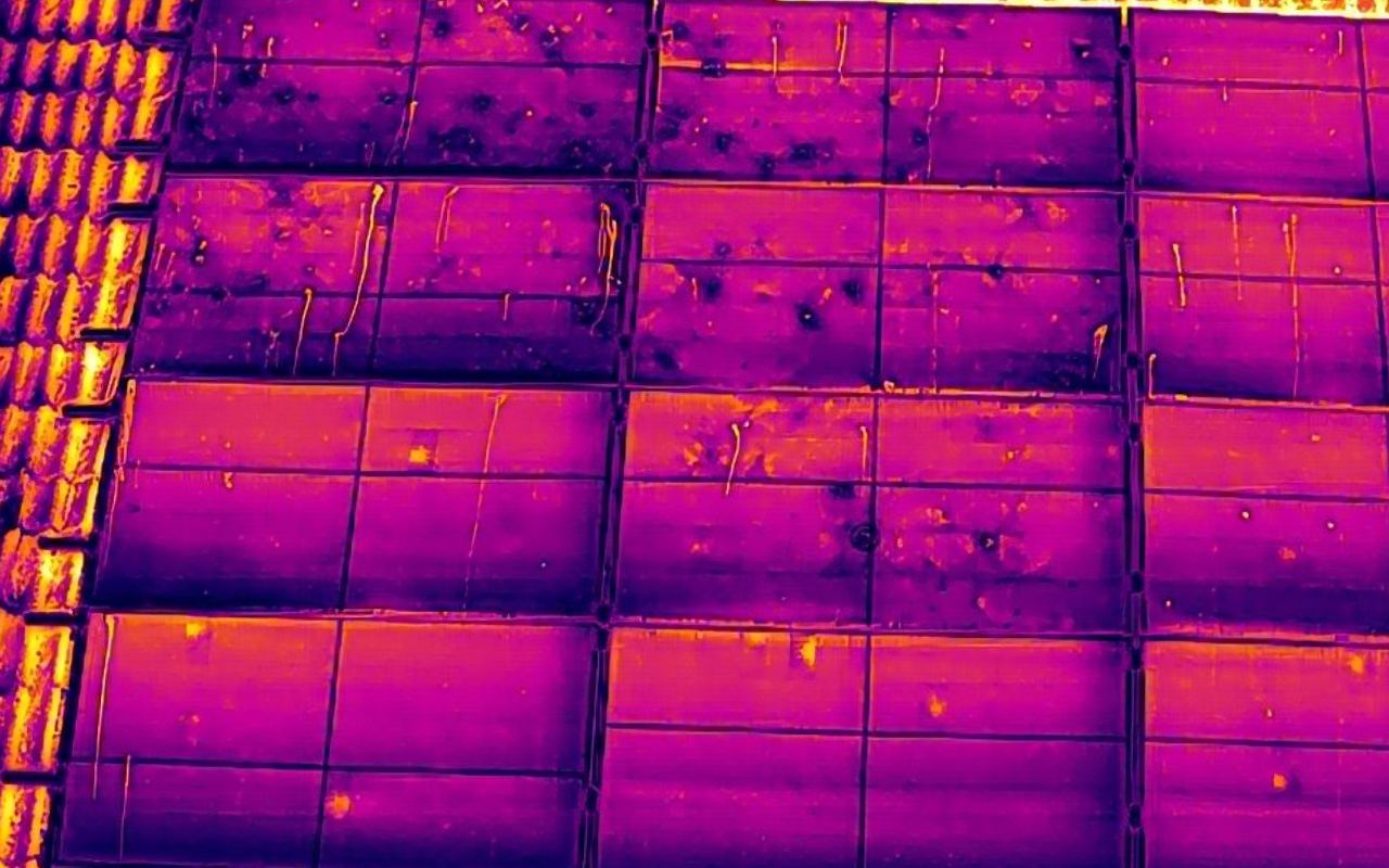 Lo stesso impianto ripreso in termografia