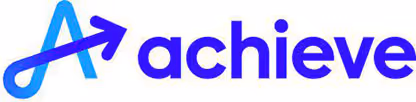 Wordmark logo of the brand Achieve with a stylized letter A featuring an upward arrow.