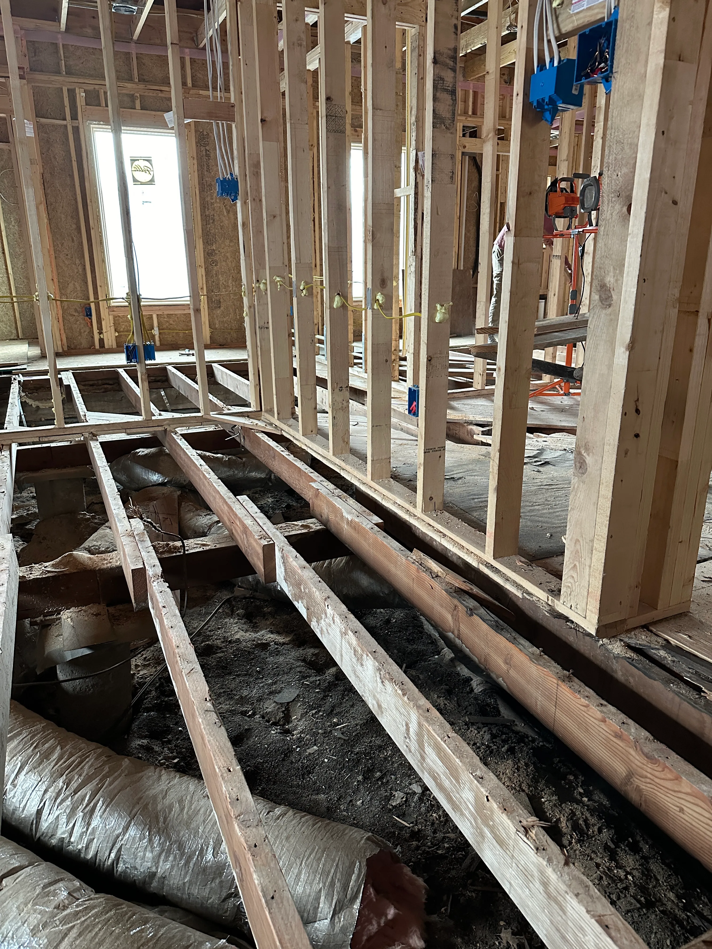 Electrical rough-in and framing