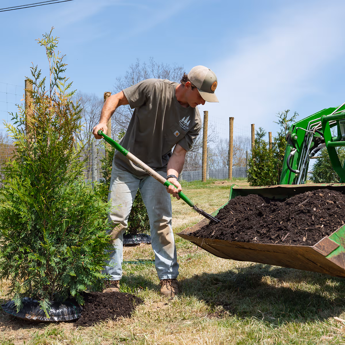 professional landscaping team working on landscape installation project near me by Flynn and Co Landscaping