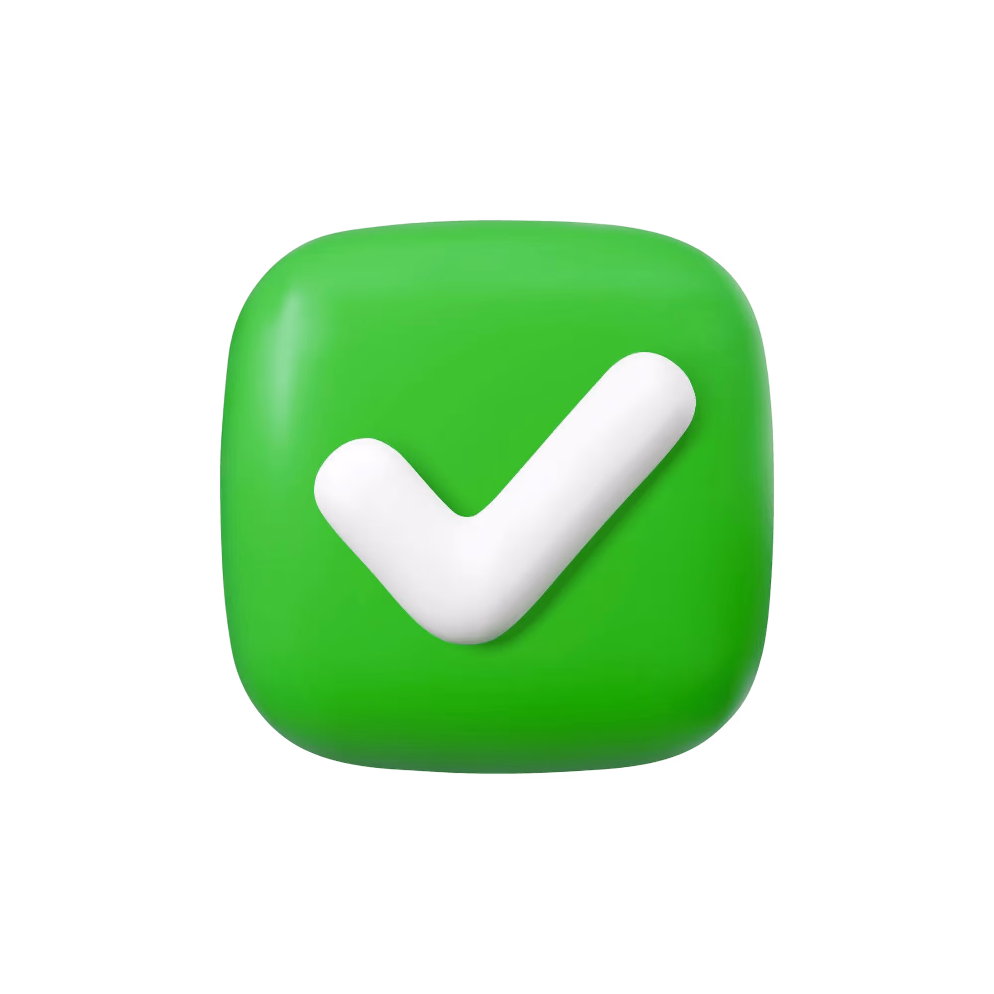 White check mark on a rounded green square background symbolizing confirmation or approval.