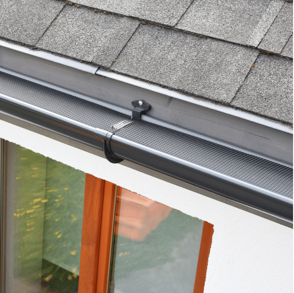 cleaned gutter of house