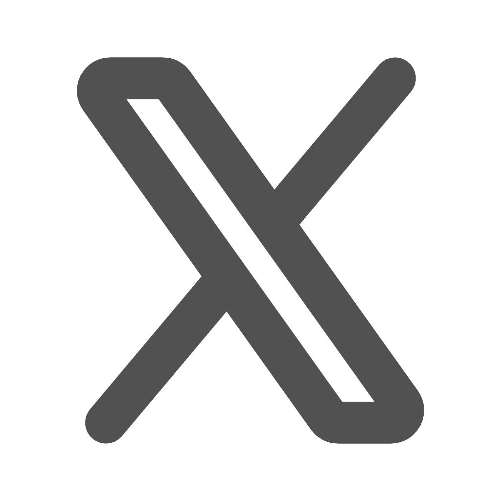 X social media platform logo in gray on a transparent background.